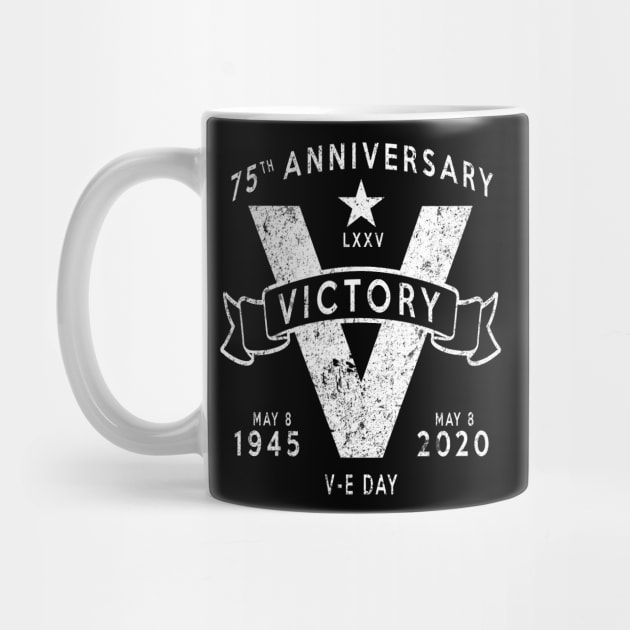 V-E Day 75th Anniversary V for Victory Vintage White by DesignedForFlight